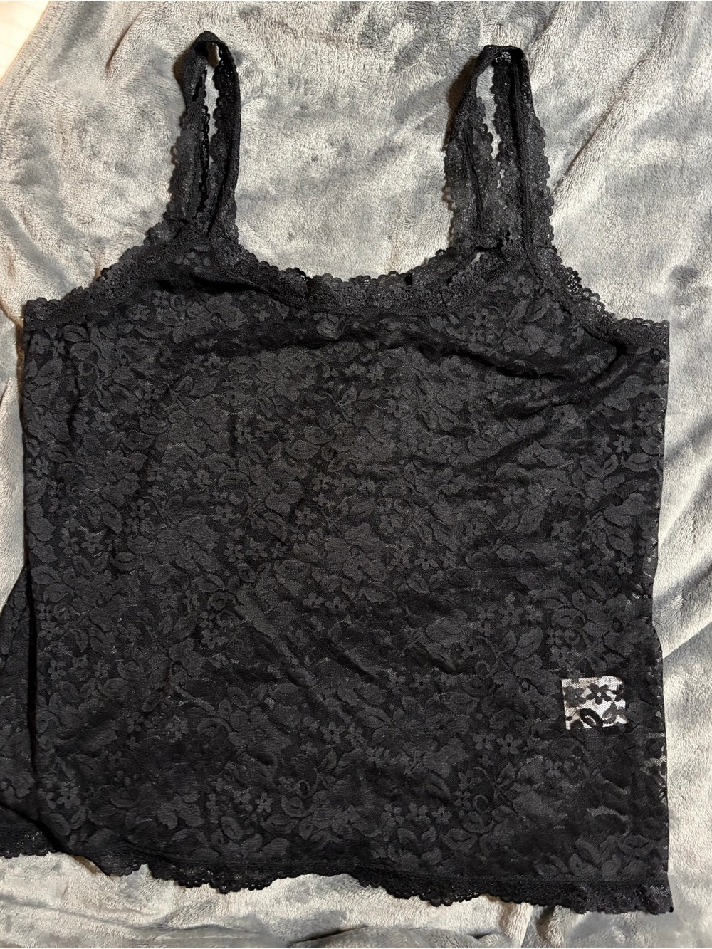 INC International Concepts Black Lace Camisole XL